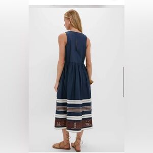 Tuckernuck Navy and White Midi Dress